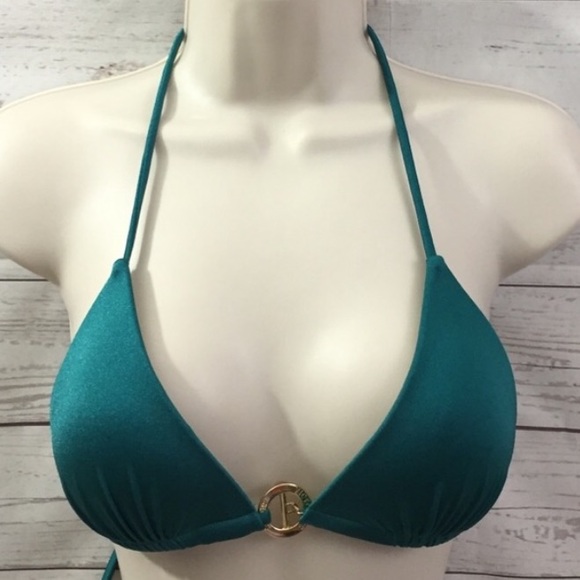 teal triangle bikini